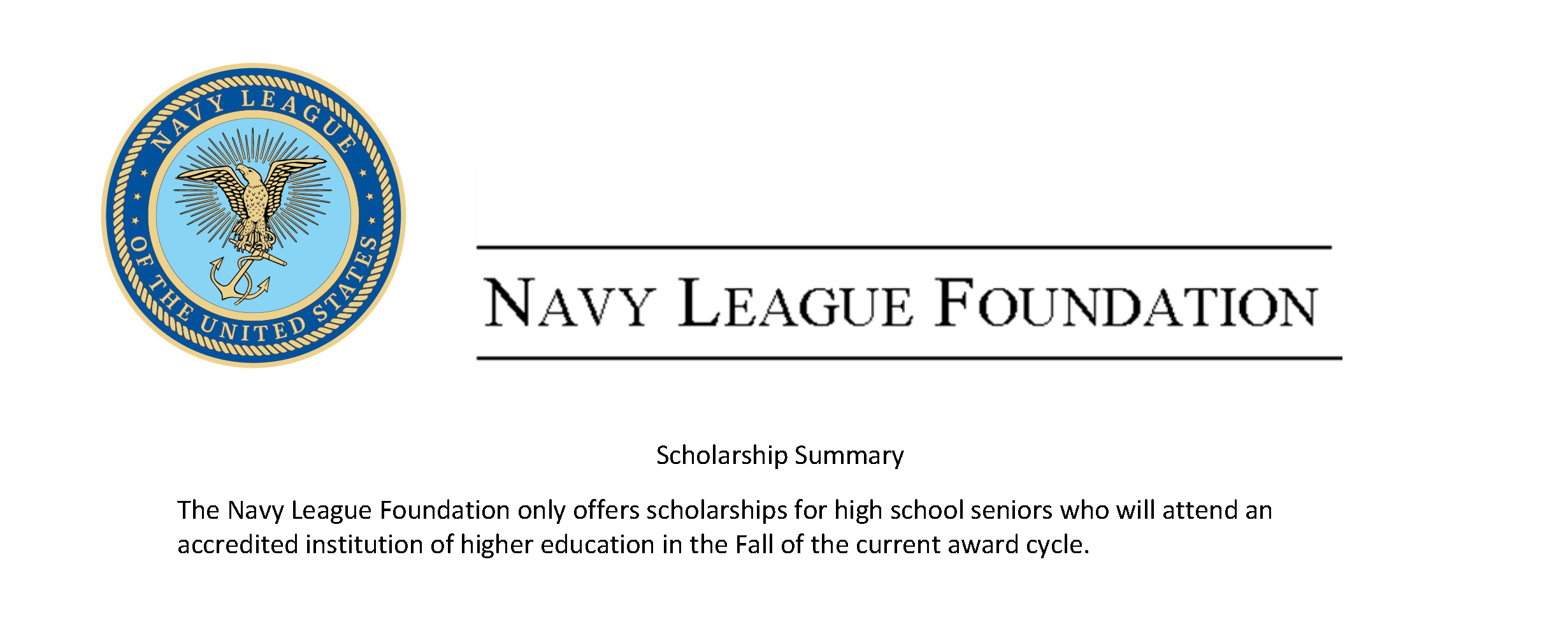 National Navy League Scholarships
