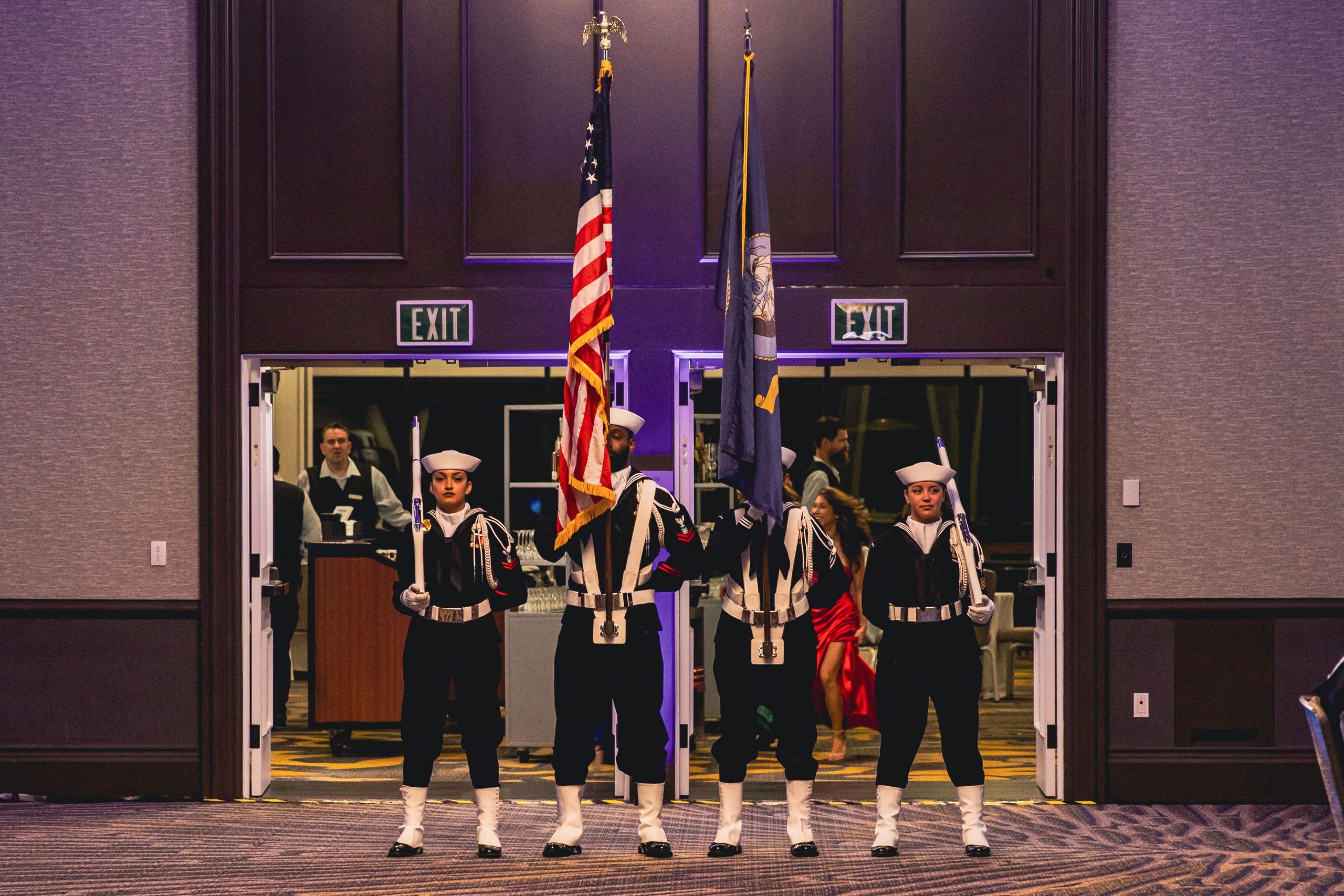 Color Guard prepares to pardade the colors