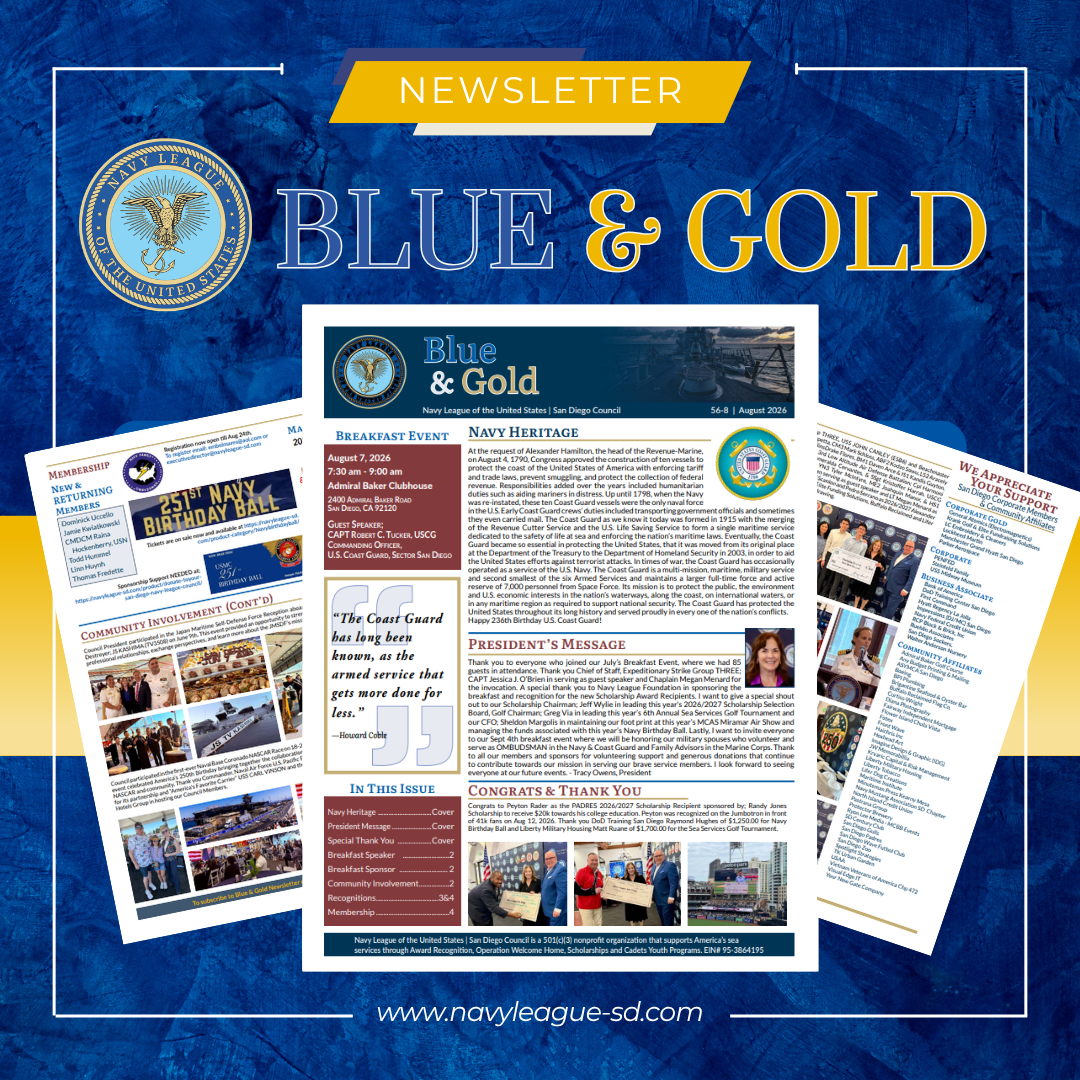 Navy League Blue & Gold Newsletter SM Post August 2024