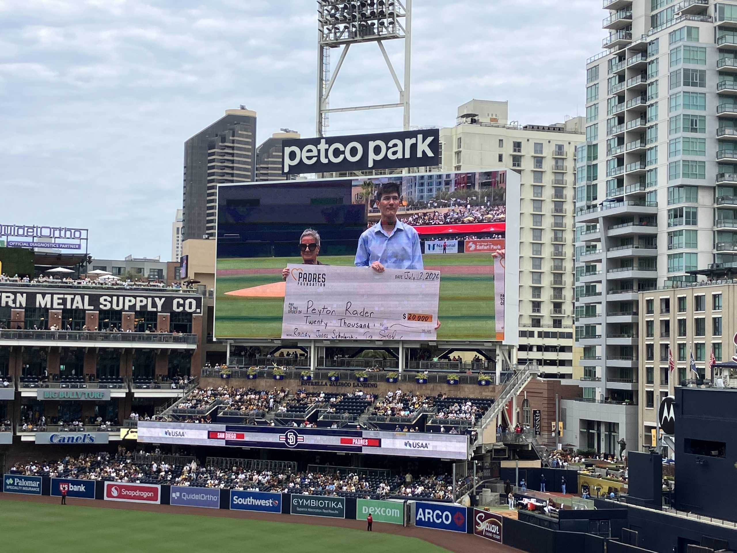 Peyton Rader on being selected as the San Diego PADRES 20262027 Scholarship Recipient sponsored by; Randy Jones Scholarship. (2)
