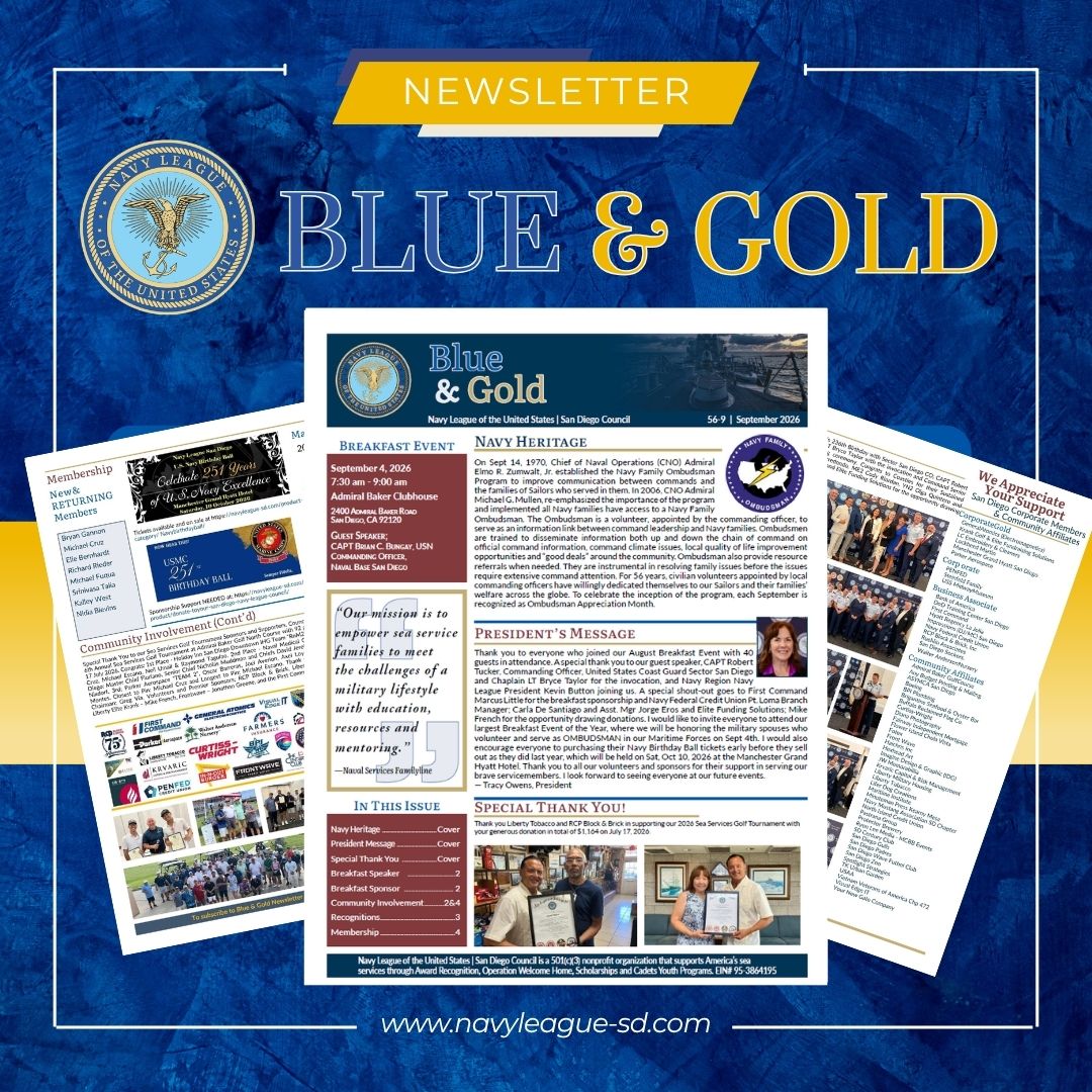 Navy League Blue & Gold Newsletter September 2026