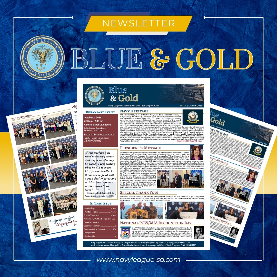 Navy League Blue & Gold Newsletter October 2026